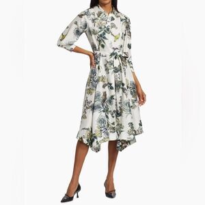 Jason Wu Collection Forest Floral Silk Belted Shirtdress size 2